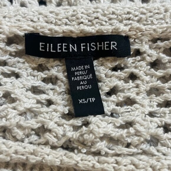 Eileen Fisher Open Stitch Crewneck Organic Cotton Sweater X-Small Bone - Picture 7 of 14
